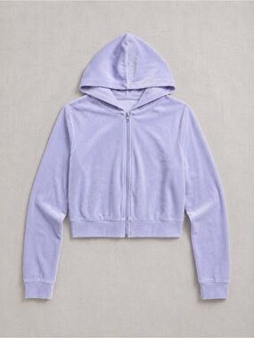 🍋‍🟩3/33$ Lavender Velvet Zip-Up Hoodie